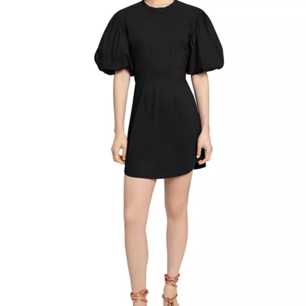 A.L.C. Black Mini Dress with Puff Sleeves